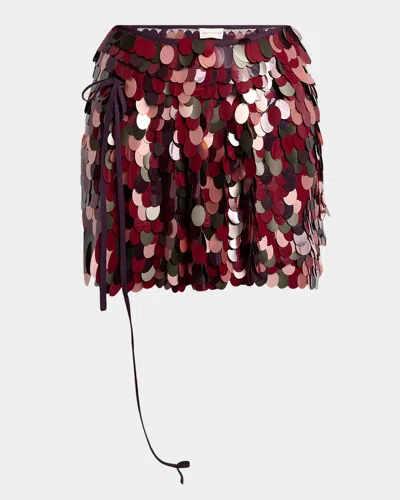 Dries Van Noten Gabrina Sequined Mini Wrap Skirt In Multi