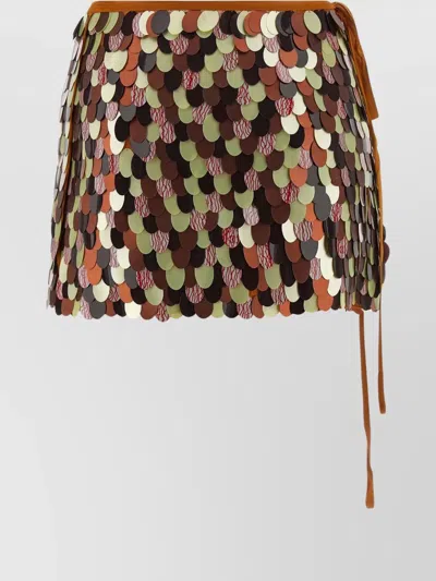 DRIES VAN NOTEN GABRINA SKIRT FEATURING TIE AND SEQUIN EMBELLISHMENTS