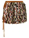 Dries Van Noten Gabrina Skirt Featuring Tie And Sequin Embellishments In Brown