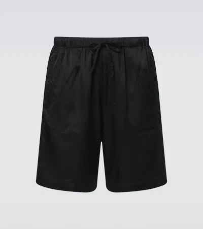 Dries Van Noten Gathered Bermuda Shorts In Black