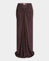 Dries Van Noten Gathered Floor-length Skirt In Brown