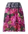 Dries Van Noten Gathered Floral Print Midi Skirt In Multi