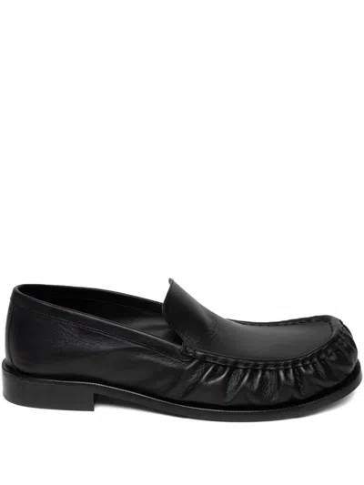 DRIES VAN NOTEN GATHERED-LEATHER LOAFERS
