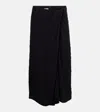 Dries Van Noten Womens Black Crinkled-texture Wrap Woven Midi Skirt In Black