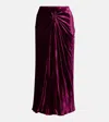 Dries Van Noten Womens Violet Velvet Twisted Woven Midi Skirt In Purple
