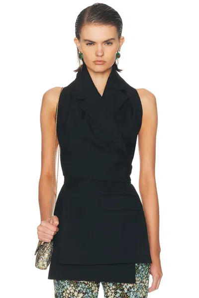 Dries Van Noten Geline Gilet Top In Black