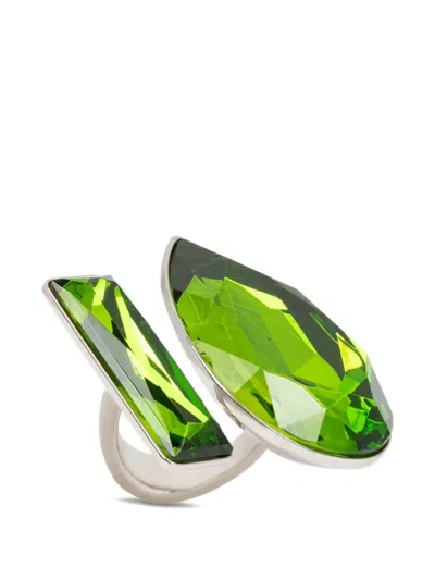 Dries Van Noten Gem Open Ring In Green