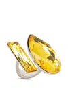 Dries Van Noten Gem Open Ring In Yellow