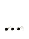 Dries Van Noten Gemstone-embellished Open Ring Set In Silver