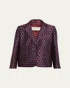 Dries Van Noten Geo Jacquard Single-breasted Jacket In Purple