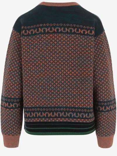 Dries Van Noten Geometric Cashmere And Wool Sweater In Multi