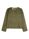 Dries Van Noten Geometric-pattern Blouse In Green