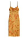 Dries Van Noten Geometric-pattern Midi Dress In Orange
