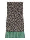 Dries Van Noten Women Brown Printed Mesh Layered Midi Skirt In Multi