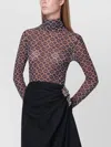 Dries Van Noten Semi-transparent Brown Print Turtleneck Jumper Women In Animal Print
