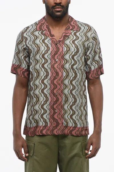 Dries Van Noten Geometric Patterned Carltone Chiffon Shirt In Multi