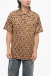 Dries Van Noten Geometric Patterned Helder Cotton Polo With Breast-pocket