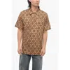 Dries Van Noten Geometric Patterned Helder Cotton Polo With Breast-pocket