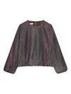 Dries Van Noten Geometric-print Blouse In Brown