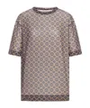 Dries Van Noten Geometric-print Semi-sheer Top In Brown