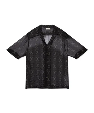 Dries Van Noten Geometric Printed Short Sleeved Shirt In Black