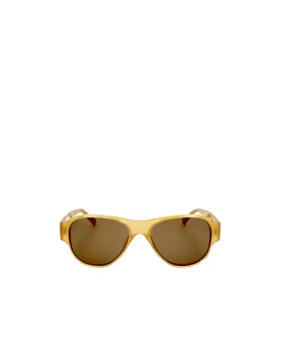 Dries Van Noten Geometric Sunglasses In Brown
