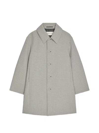 Dries Van Noten Gingham Coat In Gray