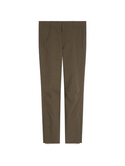 Dries Van Noten Gingham Trousers In Brown