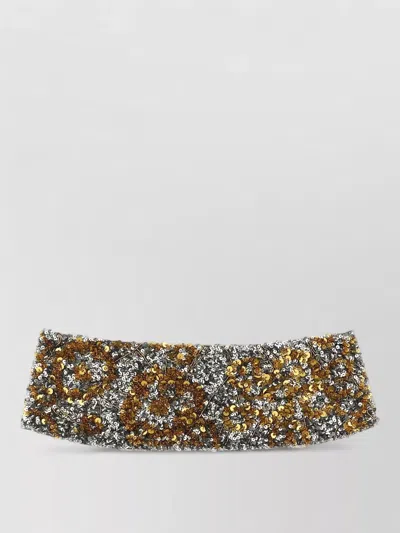 Dries Van Noten Giotta Sequin Embellished Wide Waist Belt In Brown