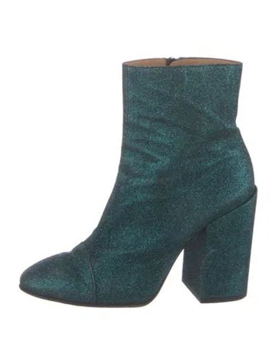 Pre-owned Dries Van Noten Glitter Boots In Green