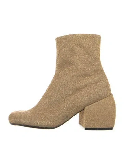 Pre-owned Dries Van Noten Glitter Glitter Accents Boots In Gold/metallic
