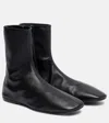 Dries Van Noten Leather Sock Booties In Black