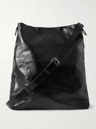Dries Van Noten Glossed-leather Tote Bag In Black