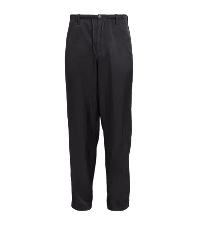 Dries Van Noten Glossy Drawstring Trousers In Black