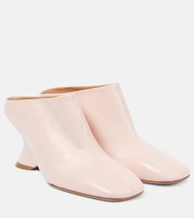 Dries Van Noten Glove 75 Leather Wedges In Blush