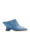 Dries Van Noten Dented Wedge Mule In Blue