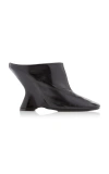 Dries Van Noten Glove Wedge Leather Mules In Black
