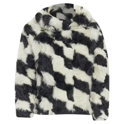 Pre-owned Dries Van Noten Goat Fur High Neck Boxy Sweater Top In Black