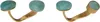 Dries Van Noten Gold & Green Open Ring Set In 628 Pastel