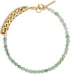 Dries Van Noten Gold & Green Stone Chain Necklace In 601 Light Green