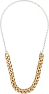 Dries Van Noten Gold & Silver Curb Chain Necklace In 913 Old Brass