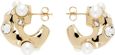 Dries Van Noten Gold Brass Earrings In 954 Gold
