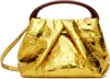 Shop Dries Van Noten Gold Leather Top Handle Bag In 954 Gold