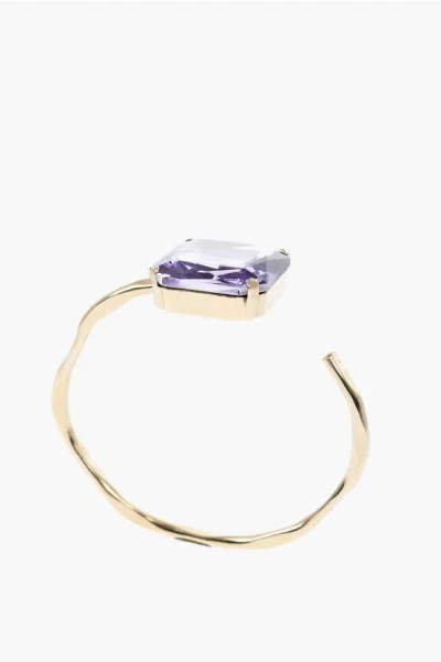 Dries Van Noten Golden Effect Metal Bracelet With Jewel