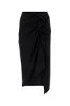 Dries Van Noten Ruffle-trim Cotton Midi Skirt In Black