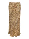 Dries Van Noten Sequined Snake-print Pencil Skirt In Multicolor