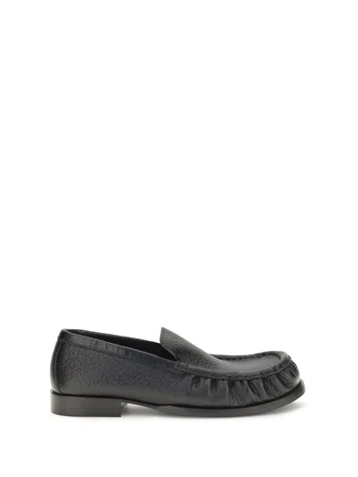 Dries Van Noten Grained Calf Leather Loafers In Black