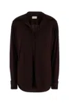 Dries Van Noten Grape Viscose Hulindra Shirt In Burgundy