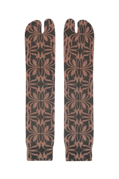 Dries Van Noten Graphic Butterfly Tabi Socks With Pattern Women In Black