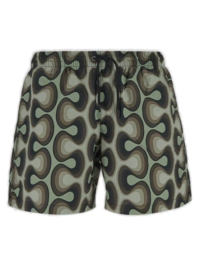 Dries Van Noten Abstract Printed Swim Shorts In Green